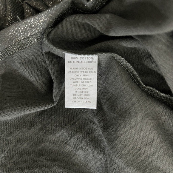 Loft Shirt Womens Small Gray Gold Shimmer Open Twist Sleeve Casual Versatile - Picture 8 of 9